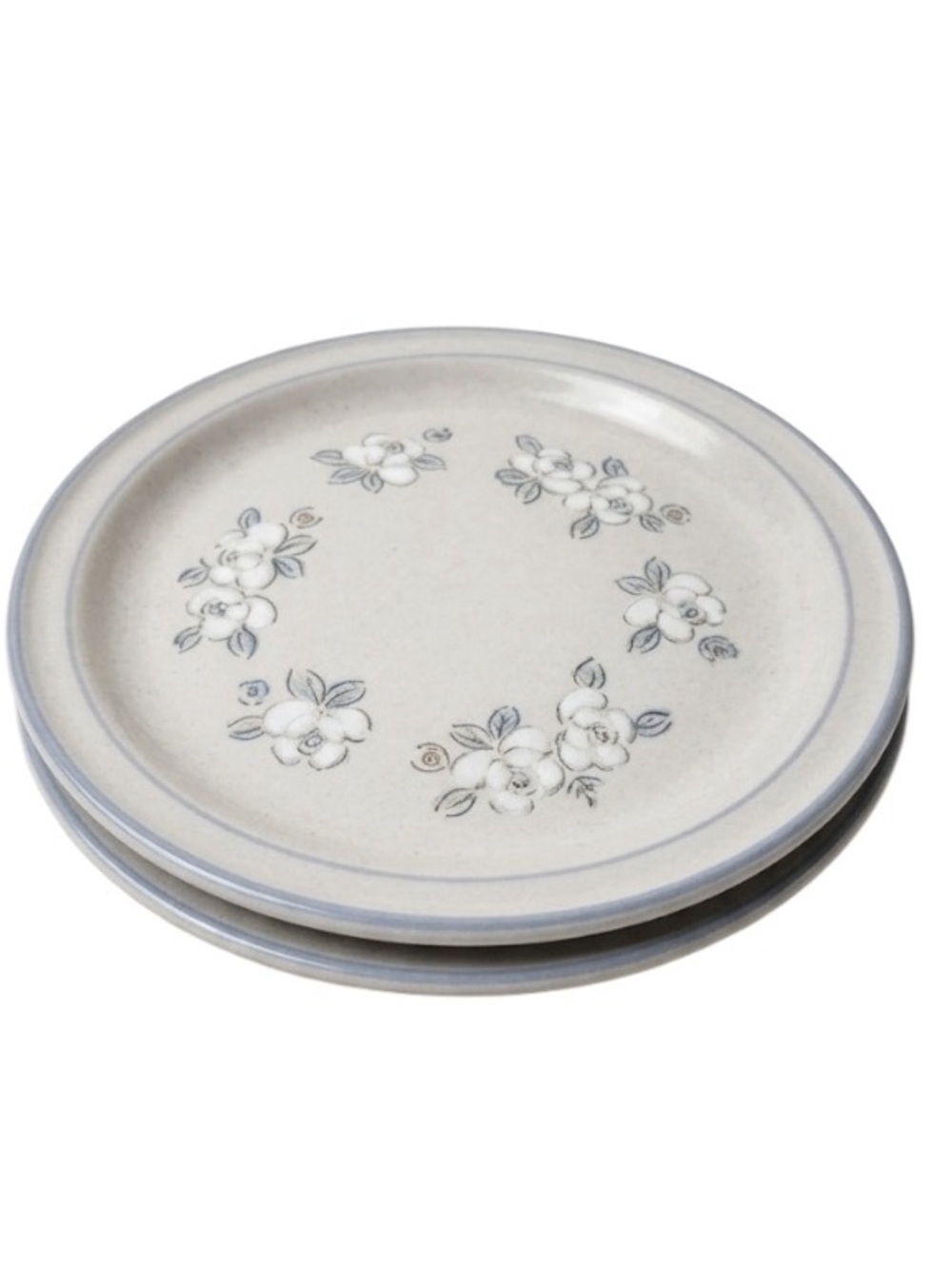 2 Hearthside Chantilly Dinner Plates Fleur de Lune Hand Decorated Stoneware